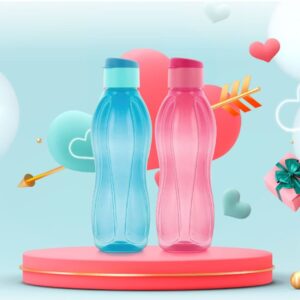 Tupperware Aquasafe Fliptop Water Bottle 1 Ltr (Set of 2)
