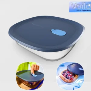 Voila Backware Square Glass 1.6L With Lid